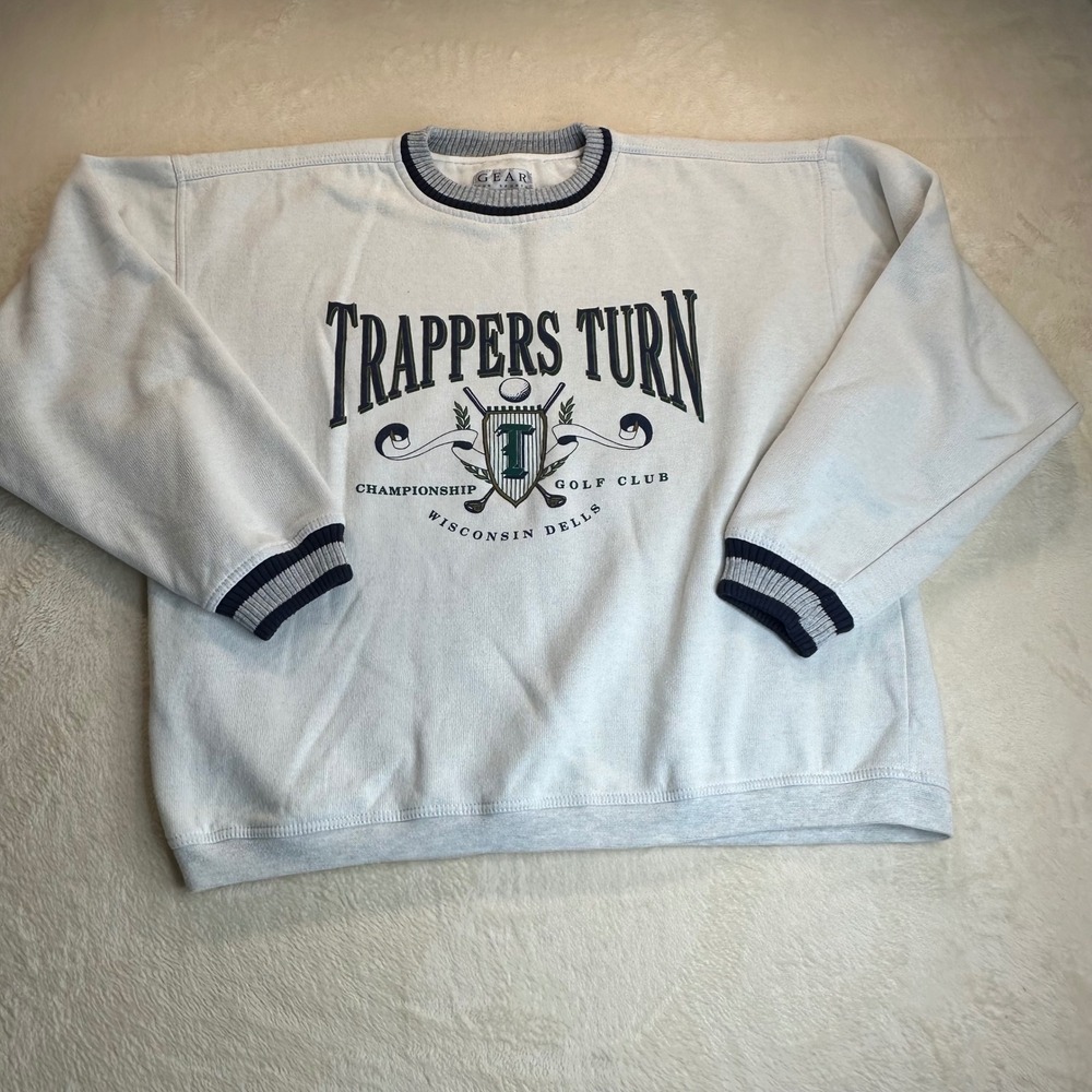 Vintage Gear For Sports Trappers Turn Golf Club Sweatshirt XL Wisconsin Dells